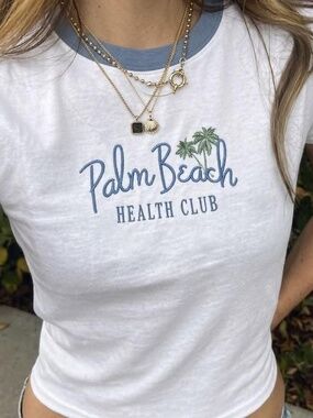 abercrombie and fitch palm beach health club white baby tee